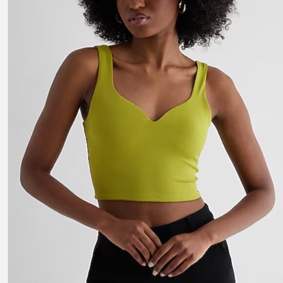 Express Tops - Express Body Contour Sweetheart Neckline Cropped Tank | Size Sm